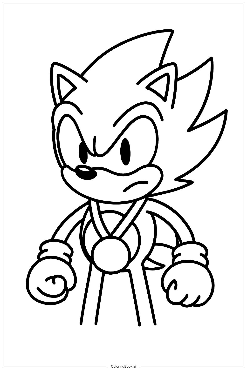  Page de coloriage Médaille Simple Super Sonic 