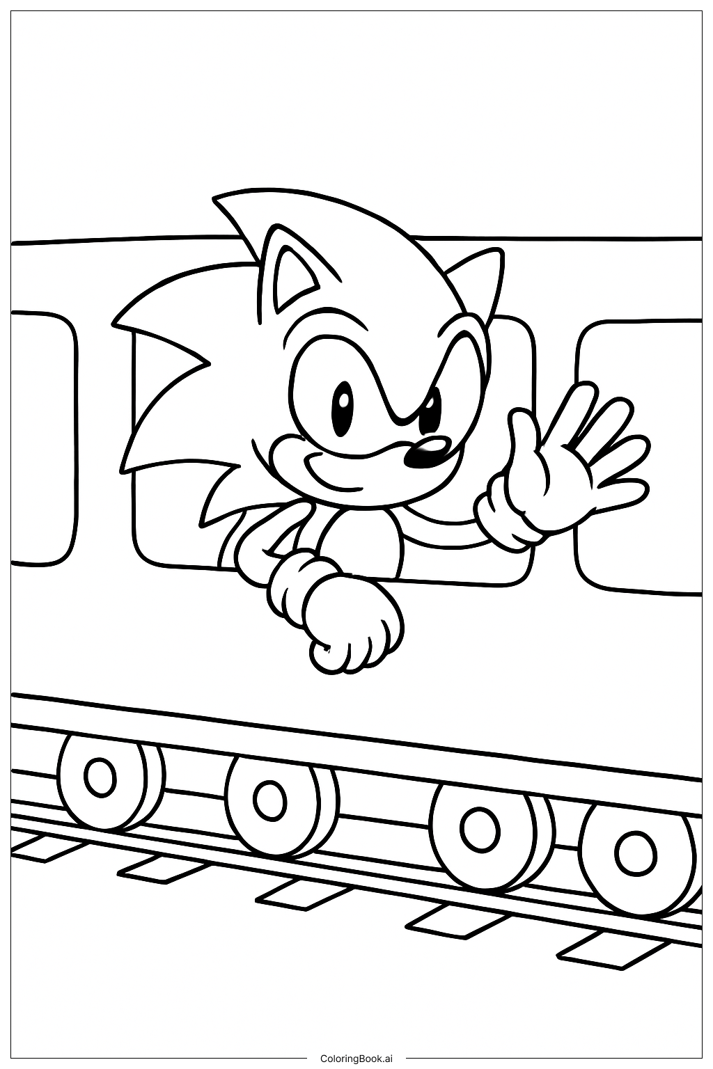  Super Sonic Train Ride Coloring Page 