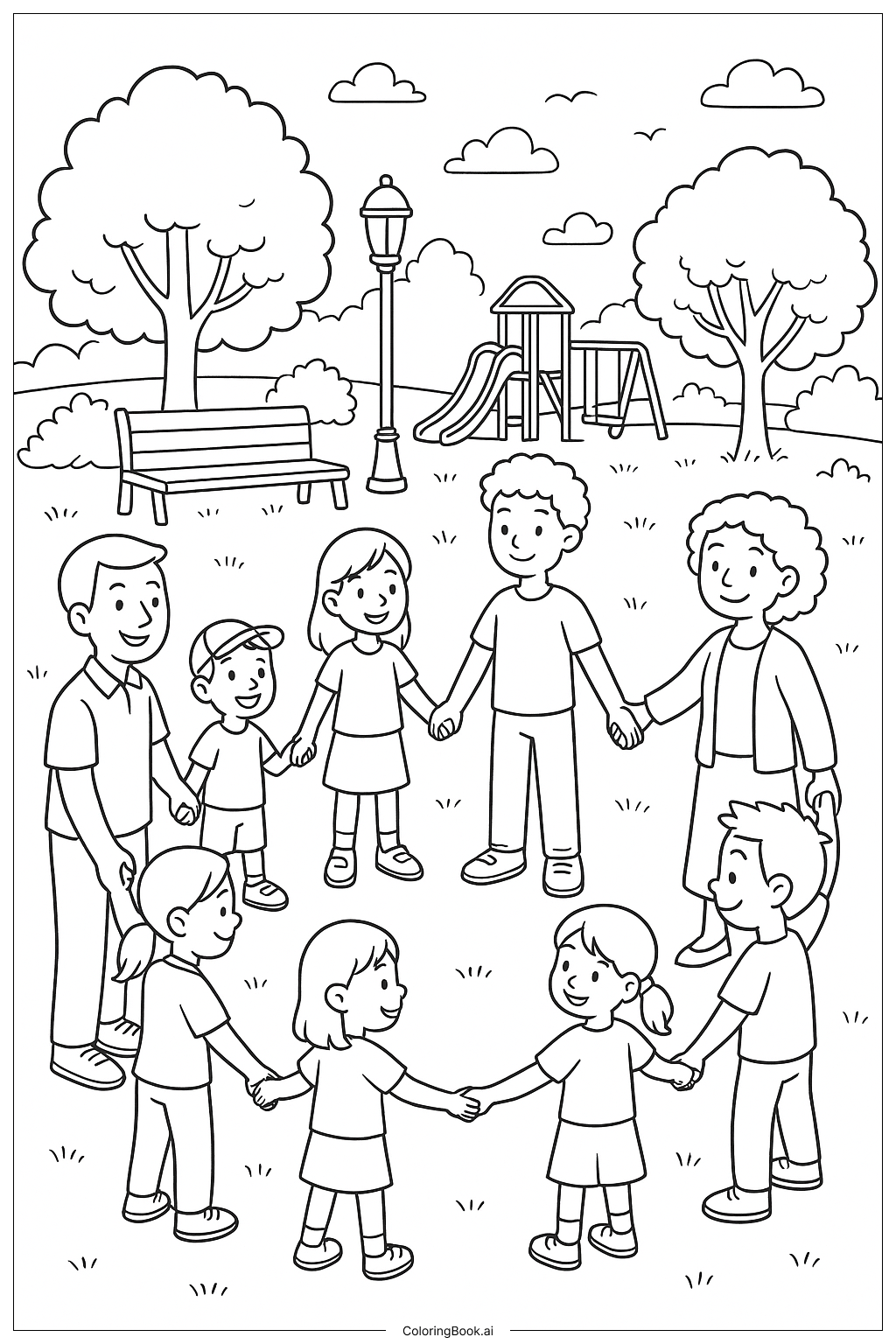 Página para colorear de Red de Apoyo para la Salud Mental