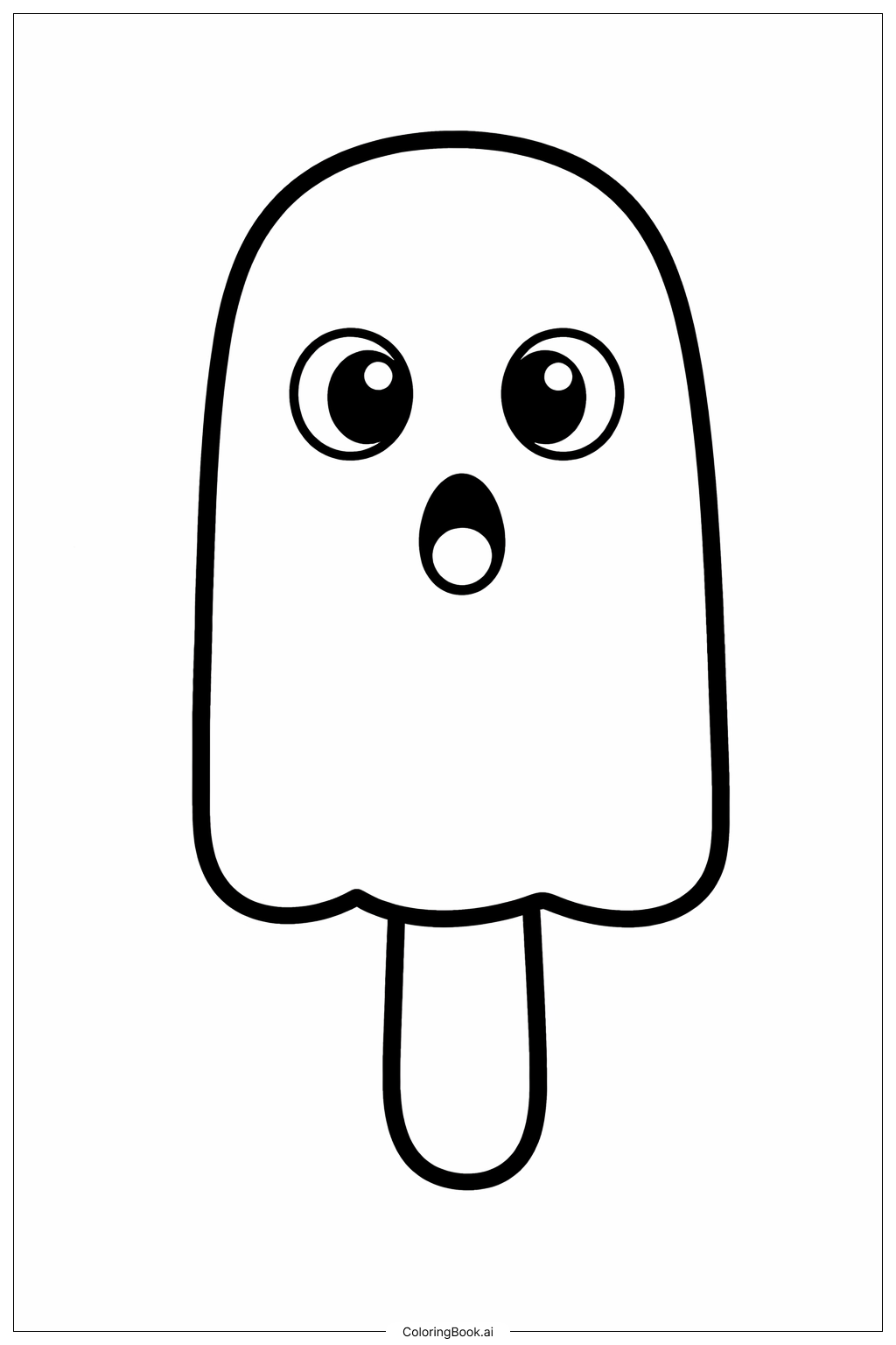  놀란 아이스바 색칠공부 페이지 