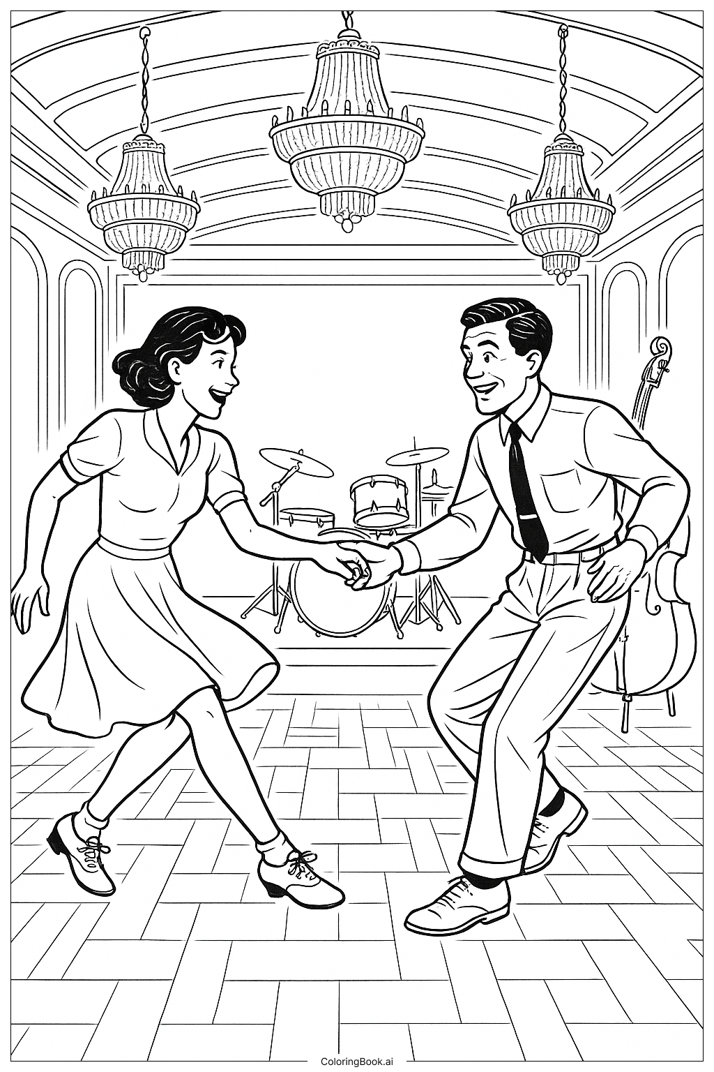 Underwater Dance Coloring Page (Free PDF&PNG Printable)