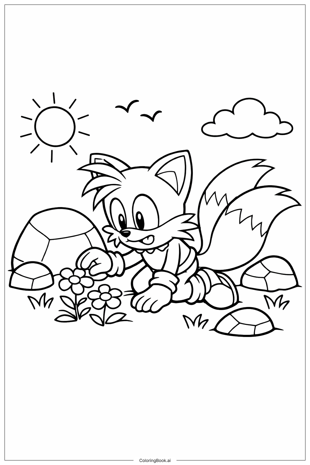 Tails explore les rochers