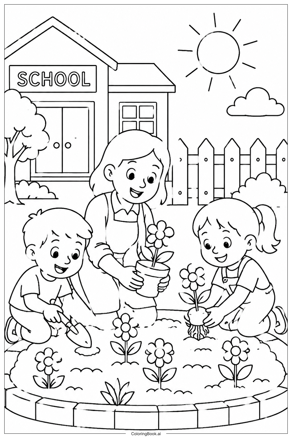  Lehreranerkennung Gartenbepflanzung Ausmalseite 