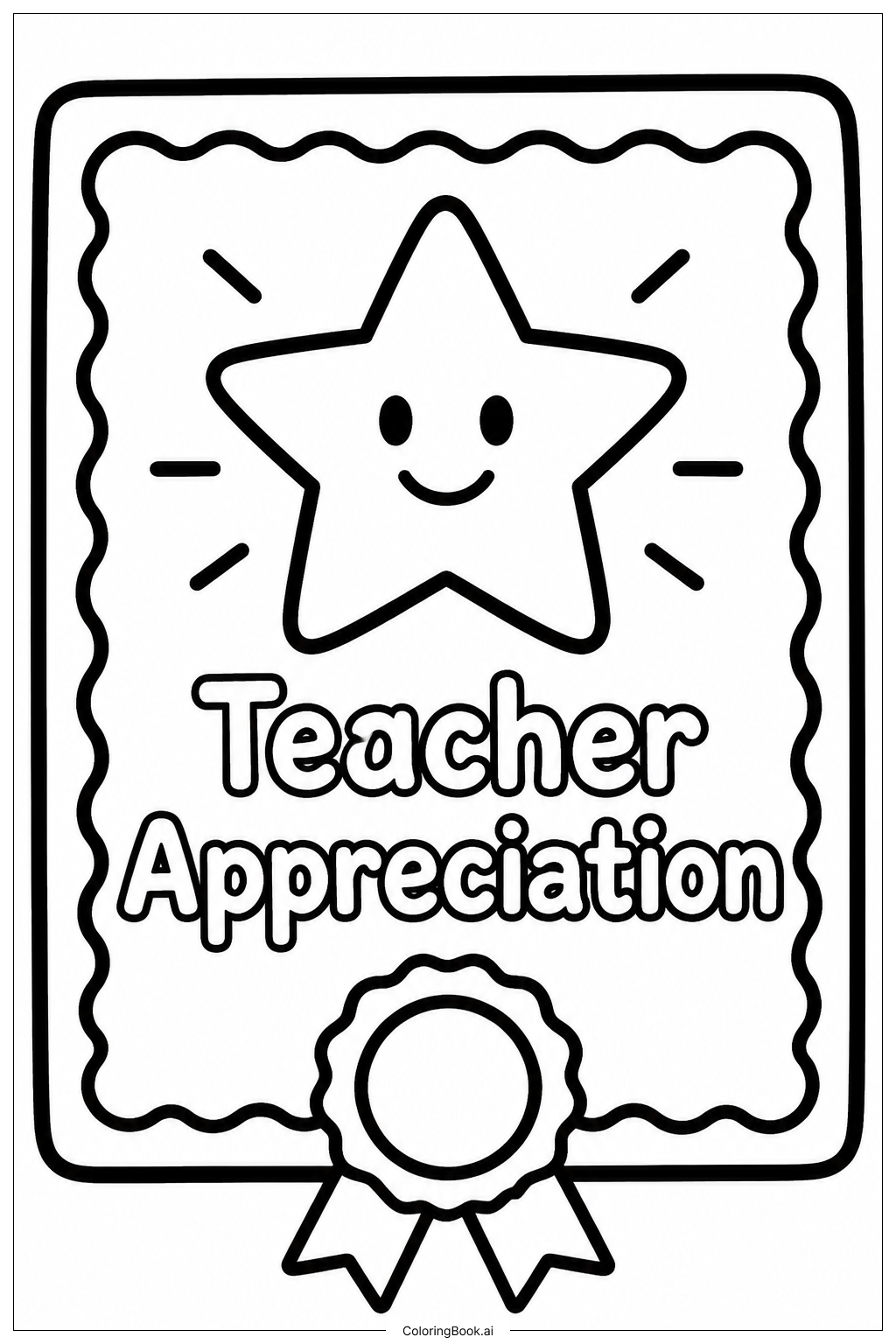  Teacher Appreciation Star Certificate Ausmalseite 