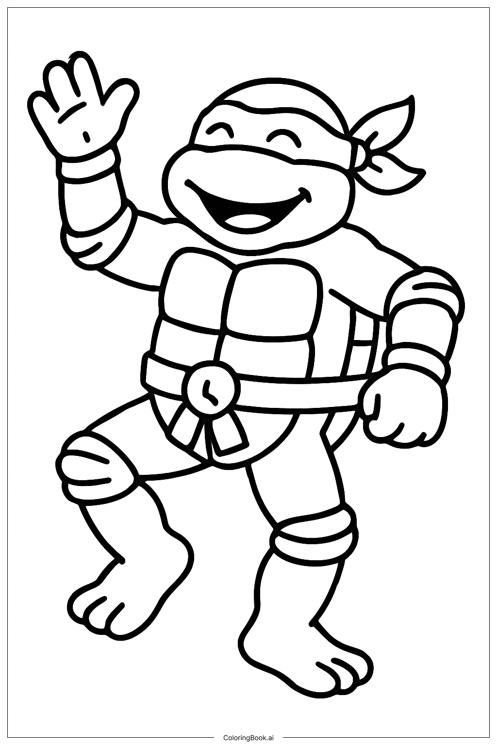  ティーンエイジ・ミュータント・ニンジャ・タートルズ ダンスの簡単ステップの塗り絵ページ 