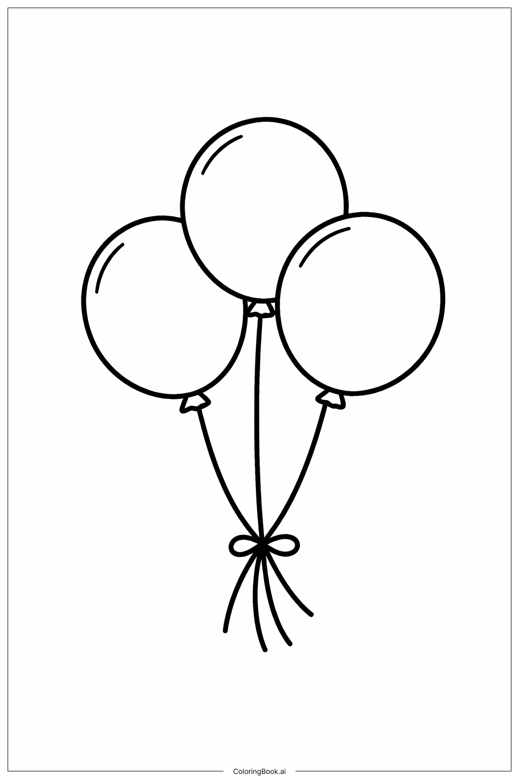  ありがとうバルーンセットの塗り絵ページ 