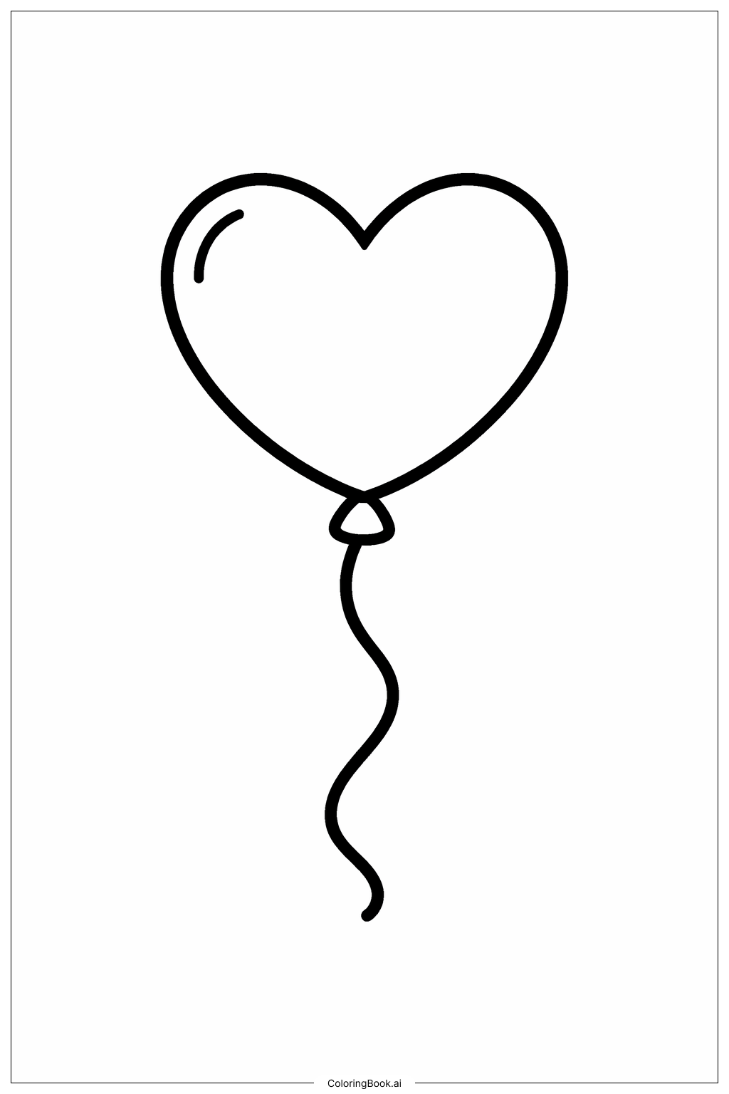  ありがとうバルーンハートの塗り絵ページ 