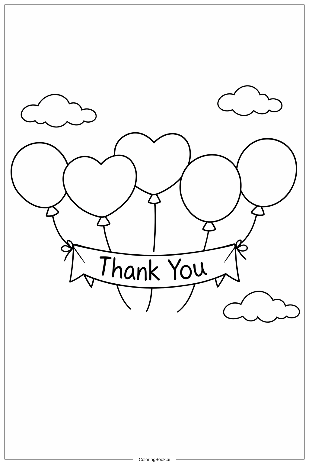  Thank You Balloon Parade Coloring Page 