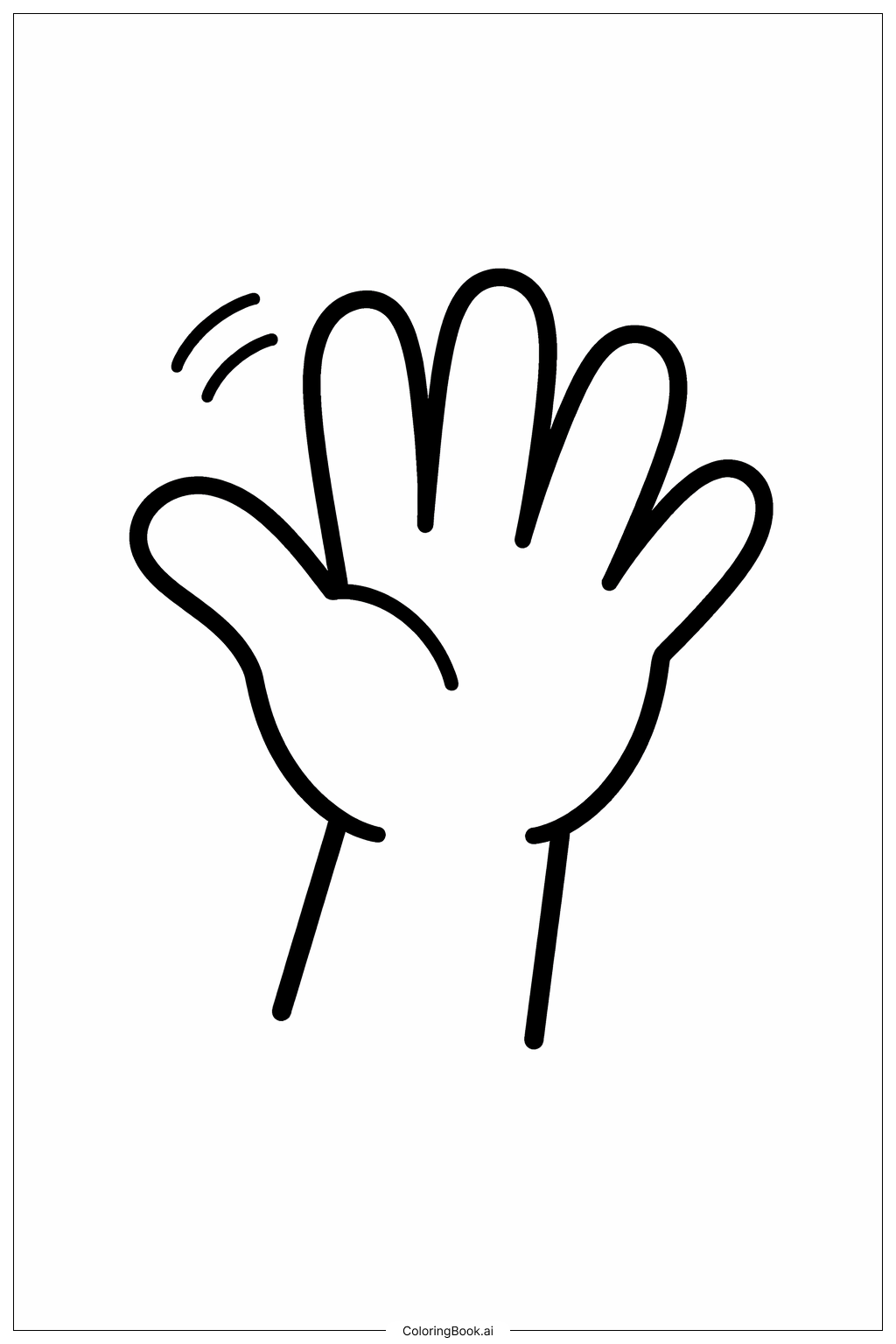  ありがとう カートゥーンハンドの塗り絵ページ 