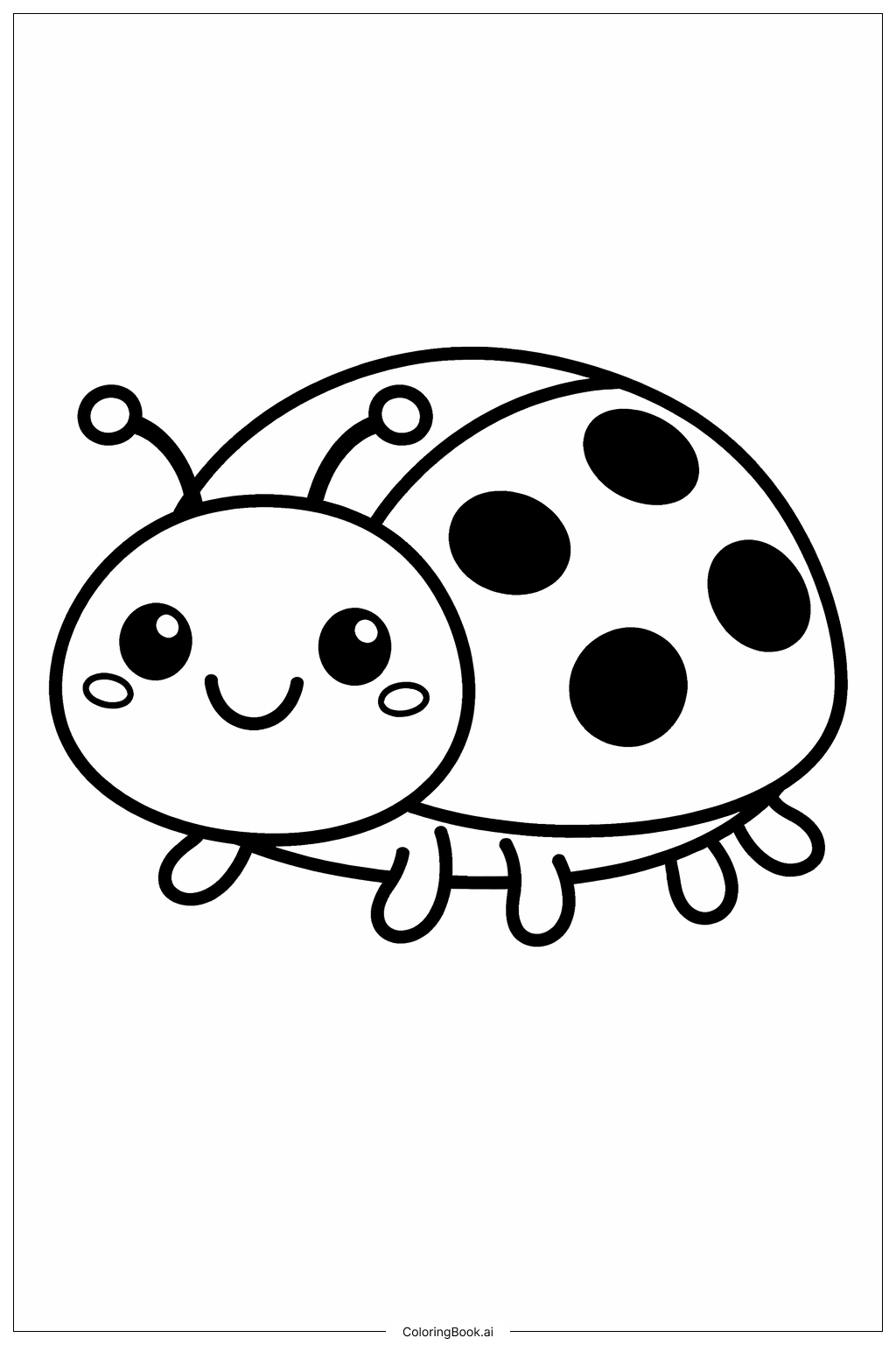  ありがとう元気なてんとう虫の塗り絵ページ 