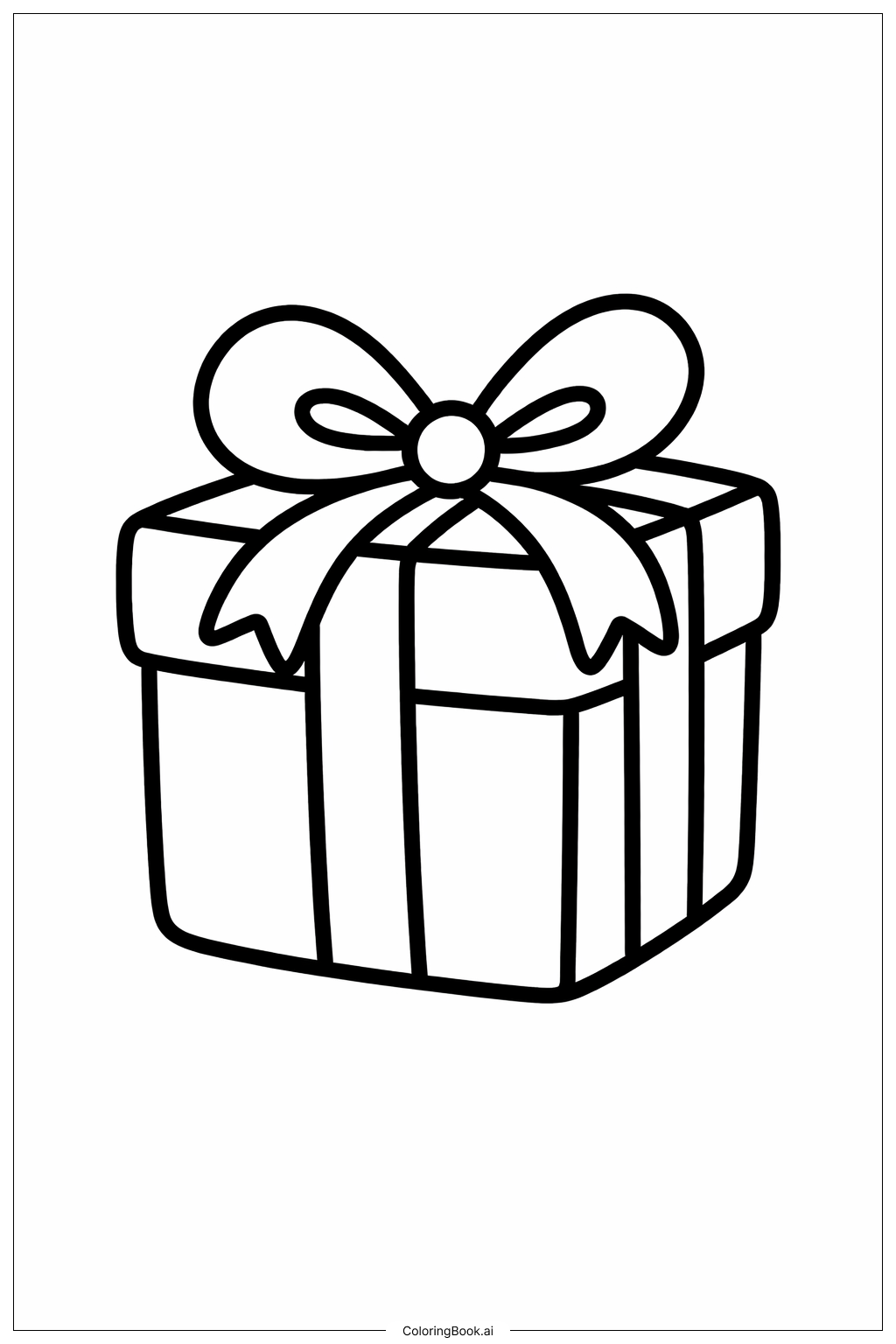  ありがとうギフトボックスの塗り絵ページ 