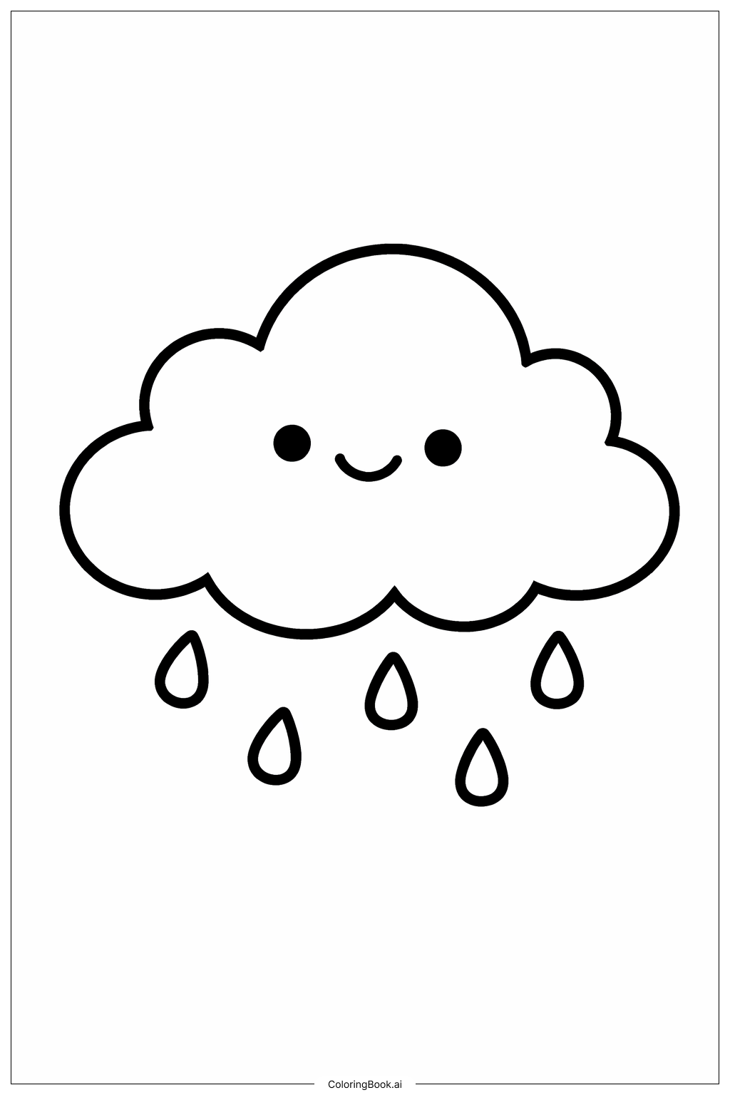  サンキュー ハッピー クラウドの塗り絵ページ 