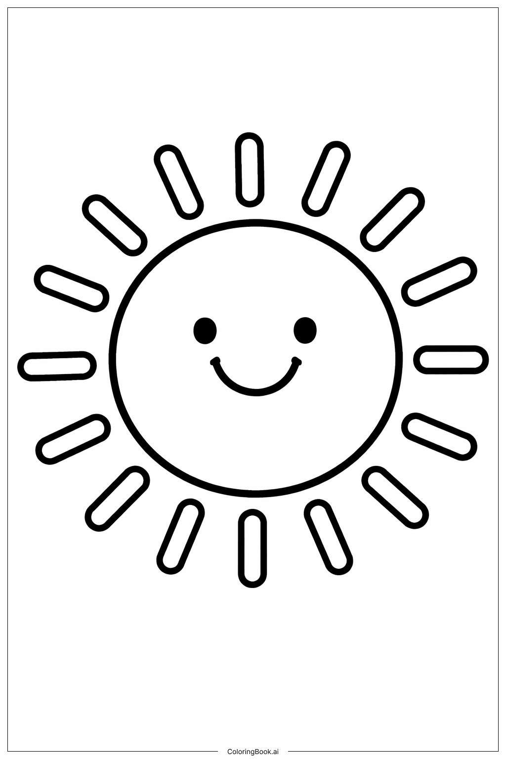  ありがとうハッピーサンの塗り絵ページ 