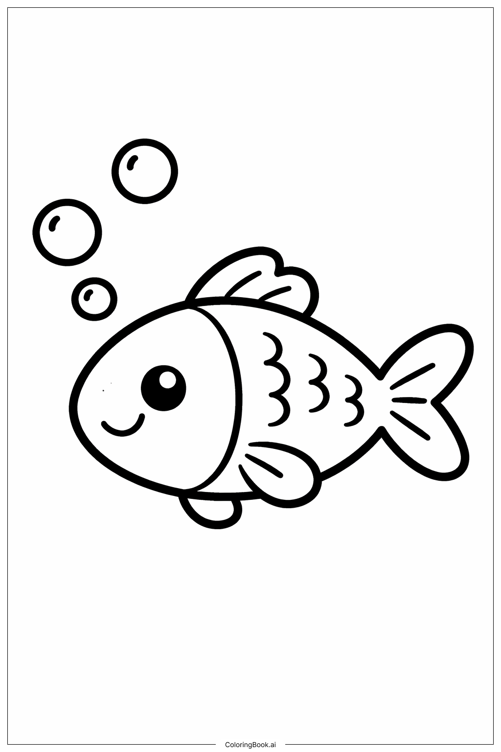  ありがとうリトルフィッシュの塗り絵ページ 