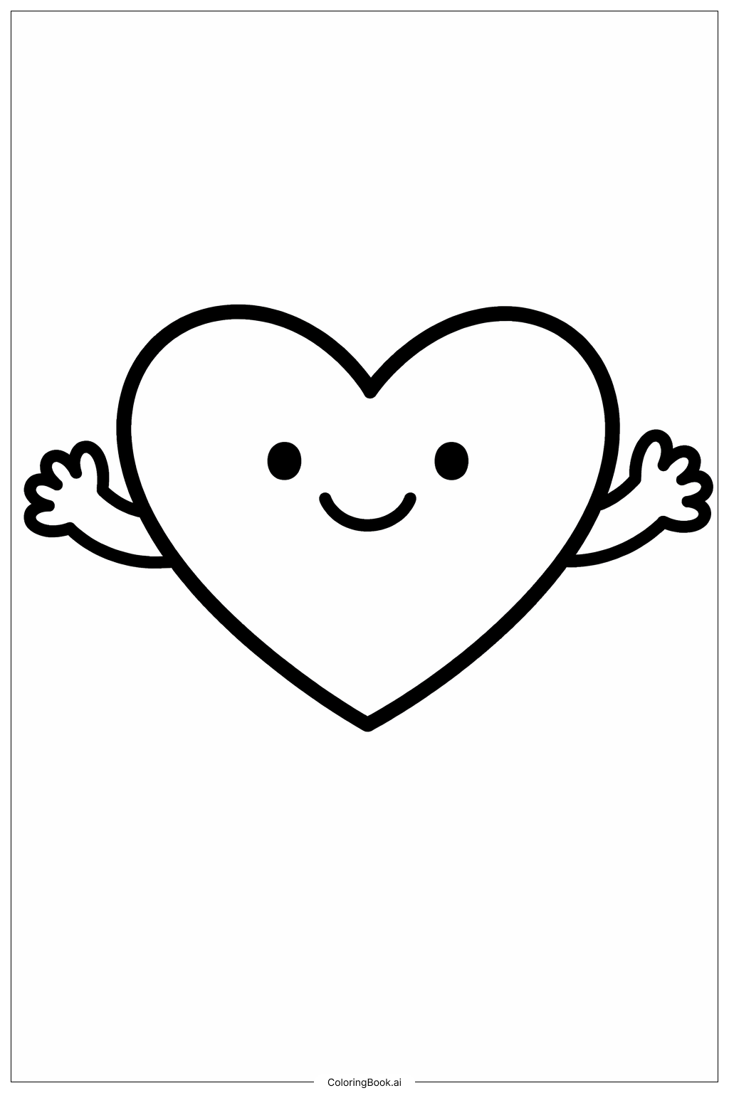  ありがとうスマイリングハートの塗り絵ページ 