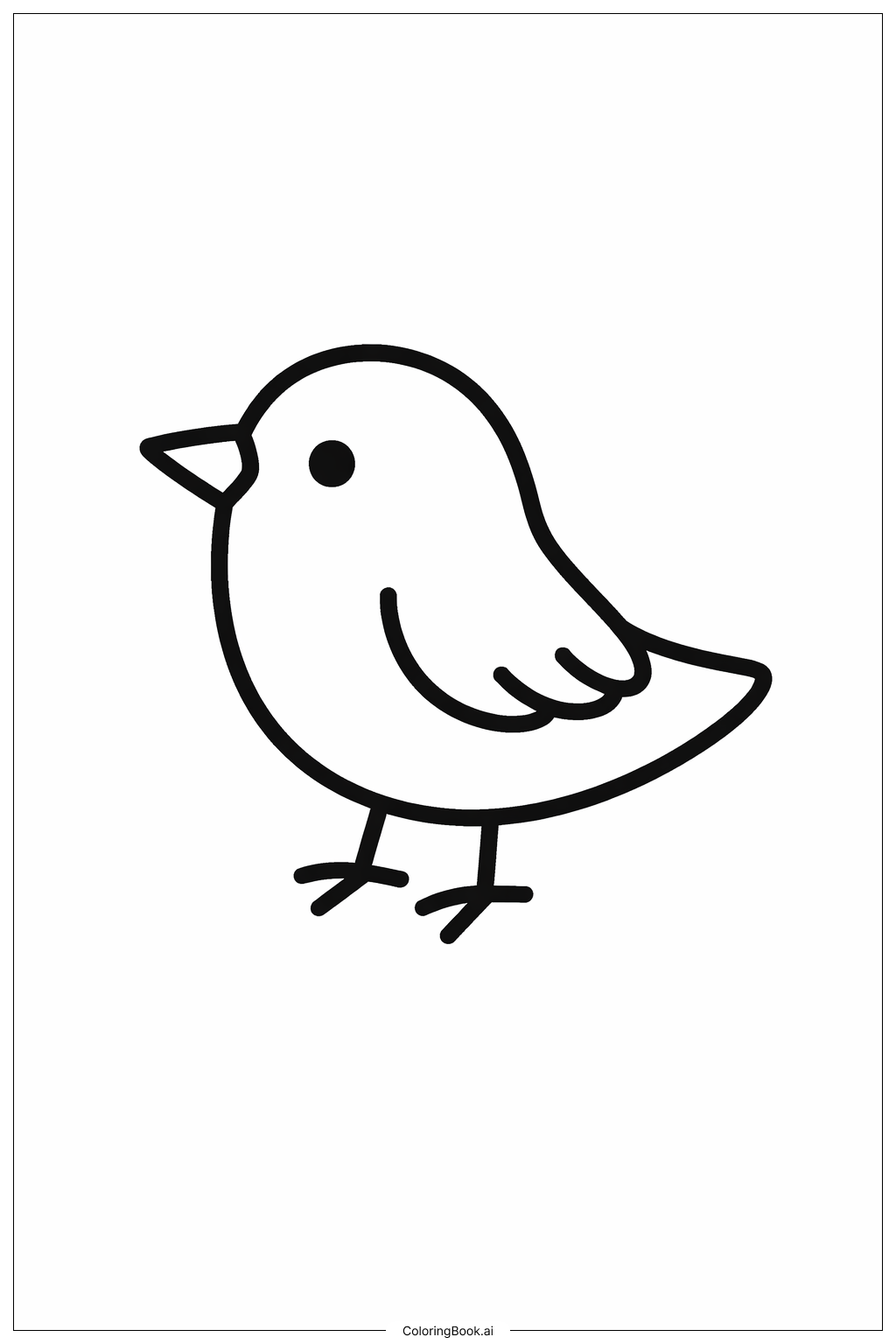  ありがとう 小さな鳥の塗り絵ページ 