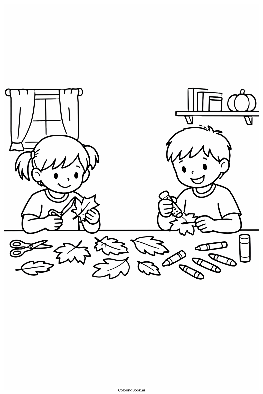 Página para colorear de Manualidades para Niños del Día de Acción de Gracias