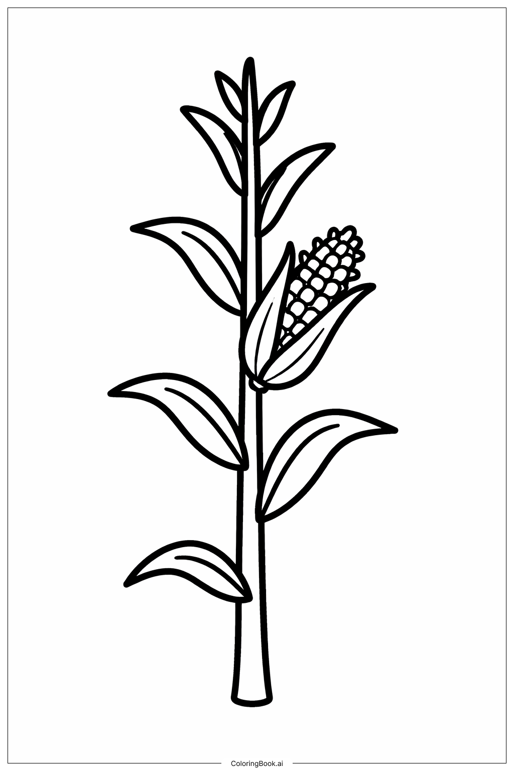 Página para colorear de Tallo de Maíz del Día de Acción de Gracias
