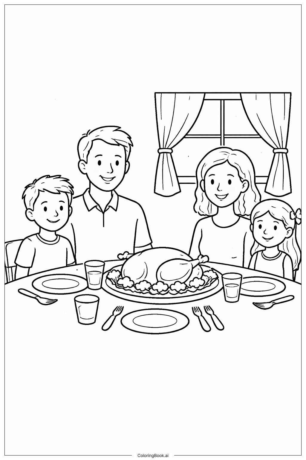 Thanksgiving Day Coloring Page