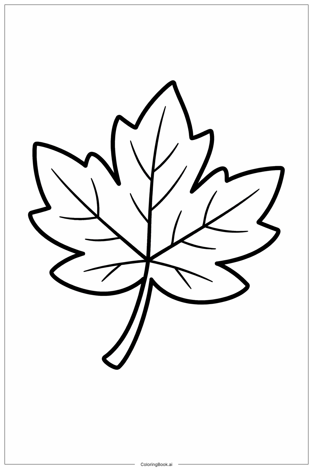 Página para colorear de Hoja del Día de Acción de Gracias