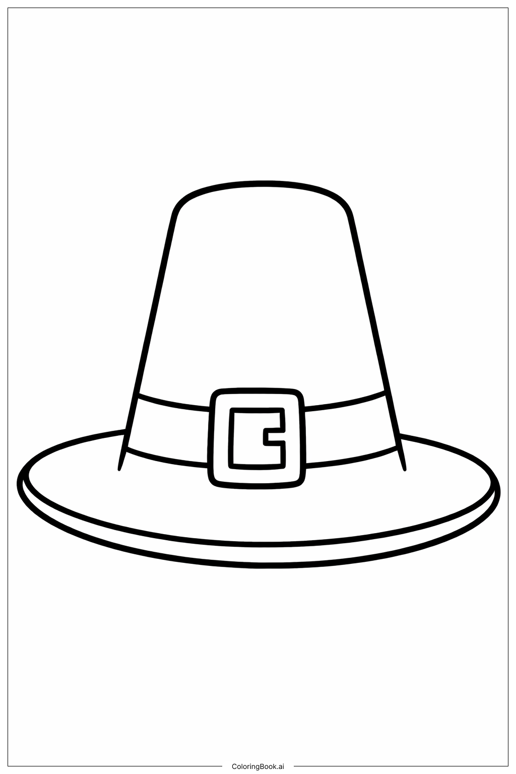 Página para colorear de Sombrero de Peregrino para el Día de Acción de Gracias