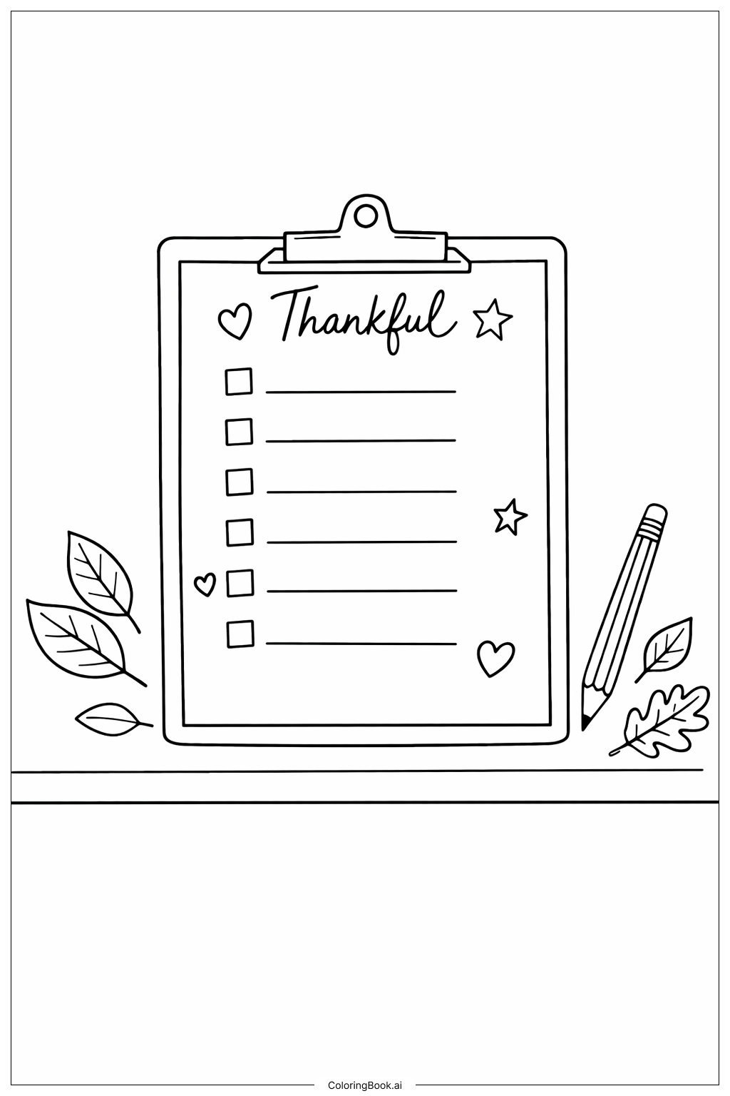  Página para colorir de Dia de Ação de Graças 