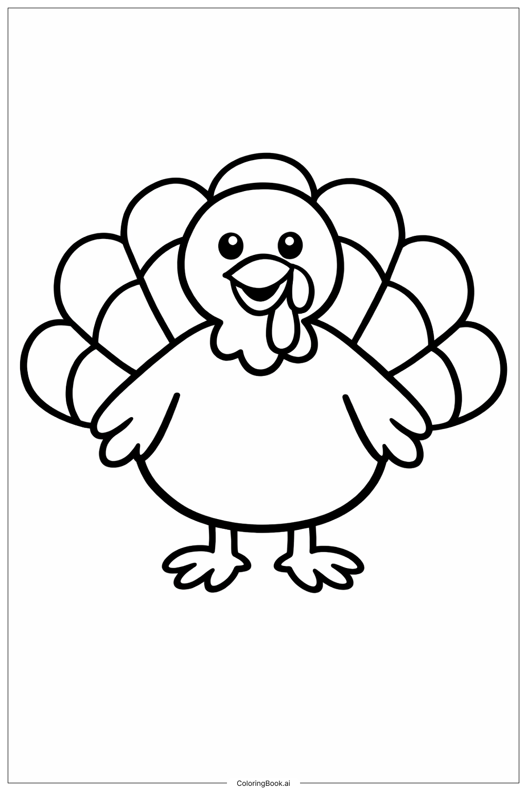 Página para colorear de Pavo del Día de Acción de Gracias