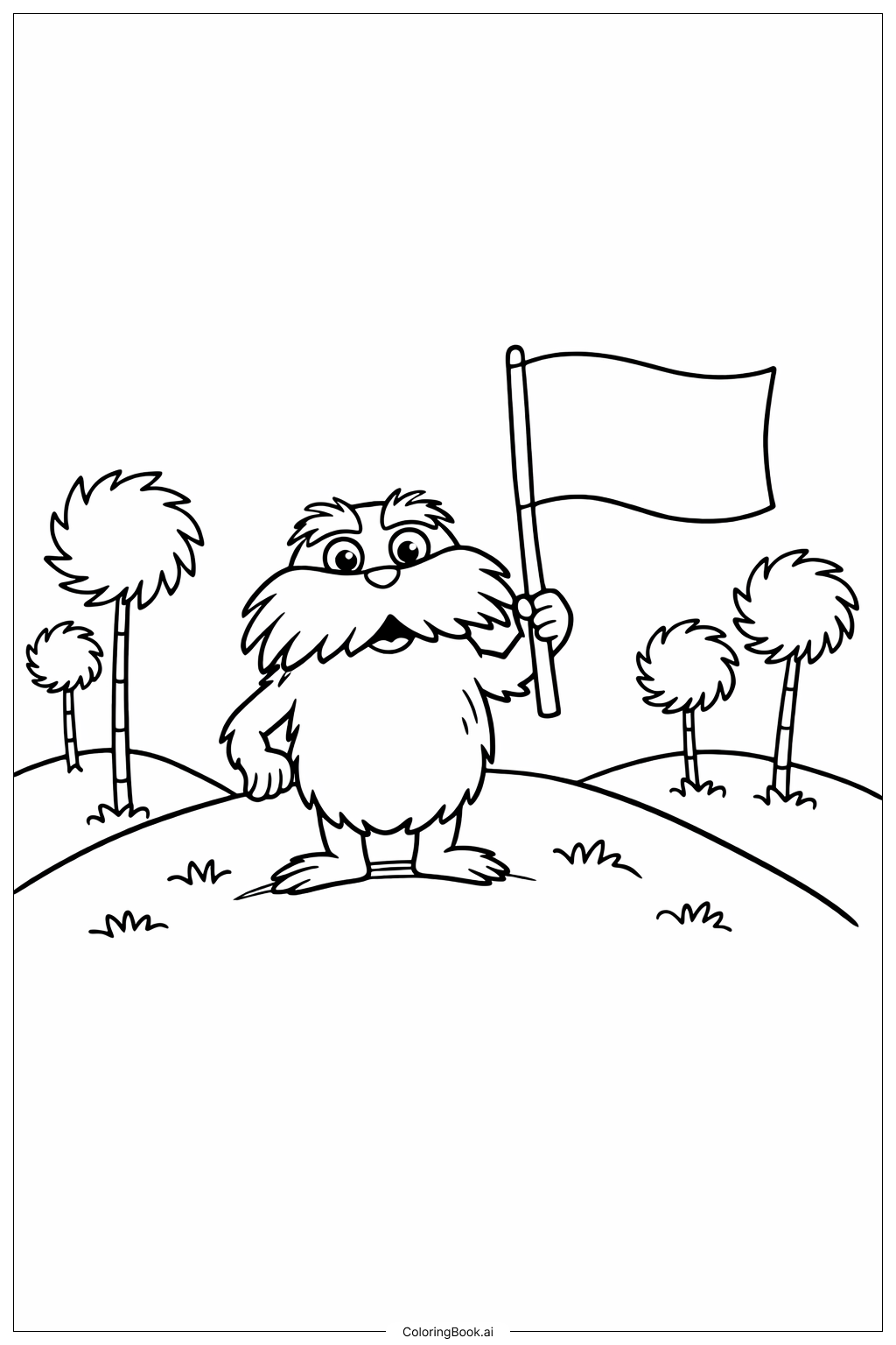 O Lorax Segurando Uma Bandeira