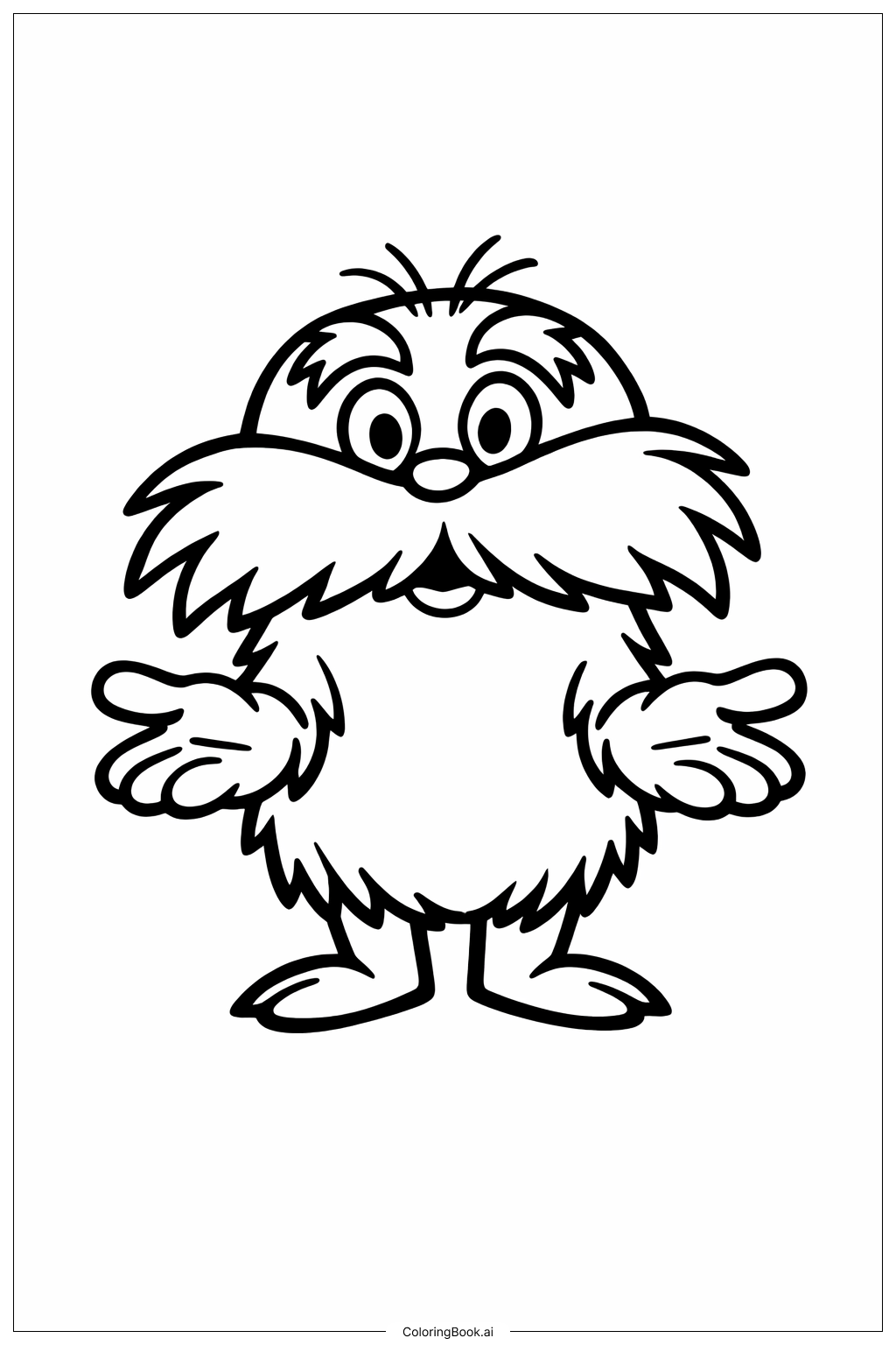  Página para colorir de O Lorax Estendendo as Mãos 