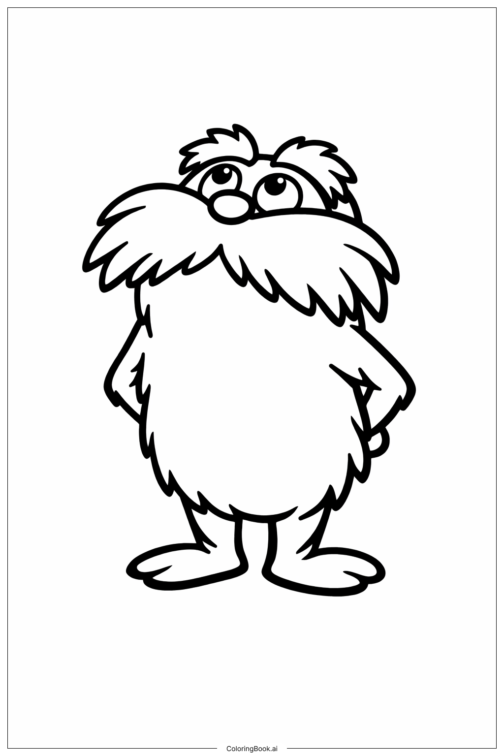  Página para colorir de O Lorax Olhando para Cima 