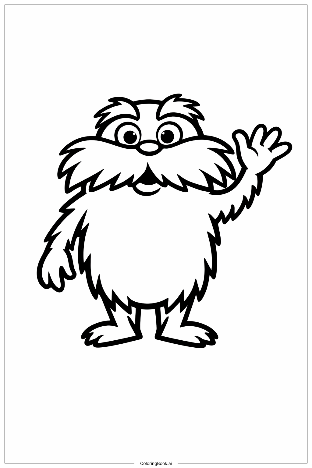 Página para colorir de O Lorax Sorridente 