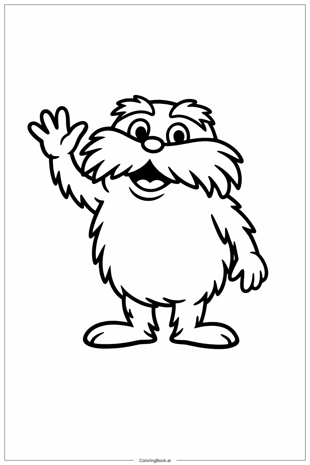  Página para colorir de O Lorax Acenando Adeus 