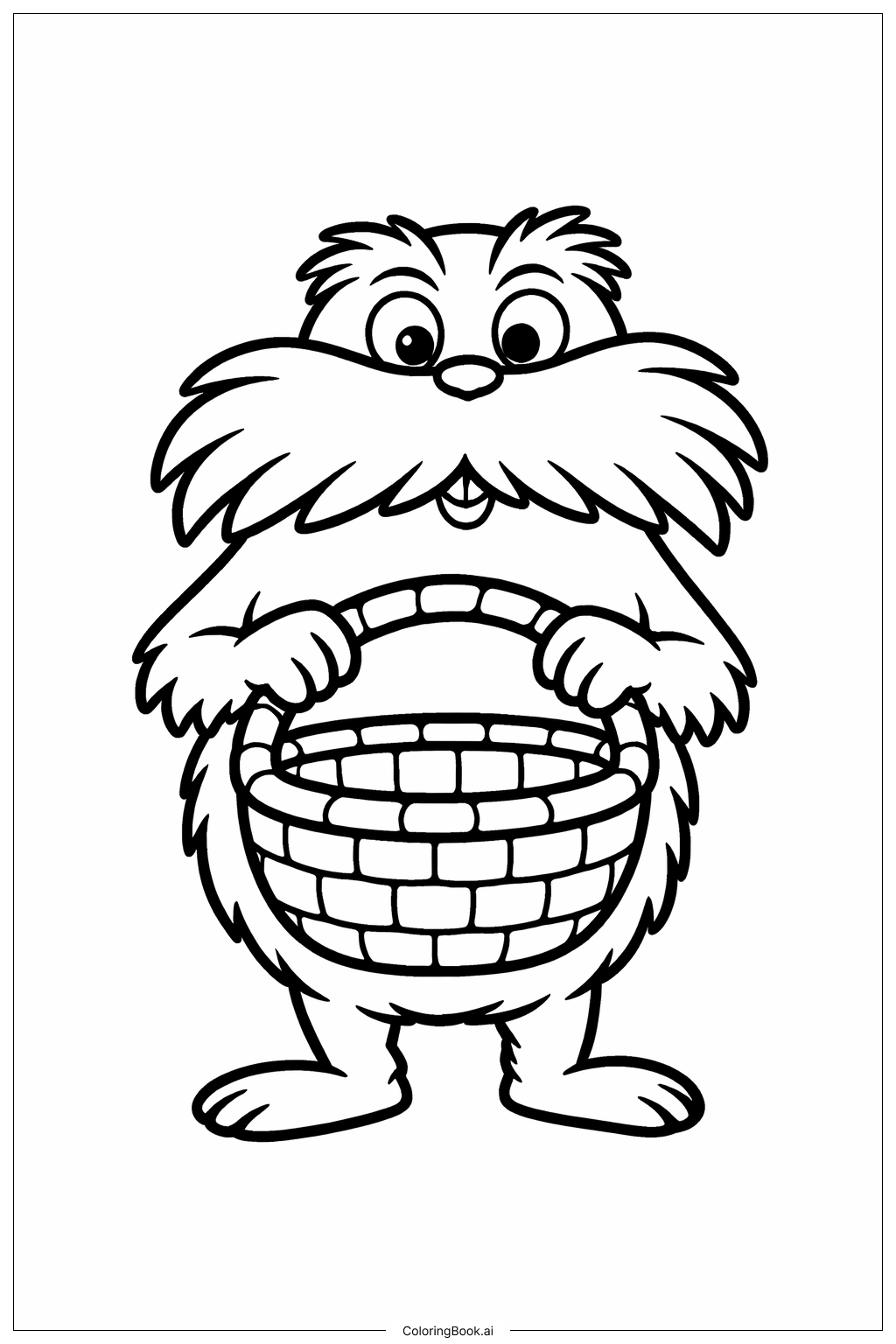  Página para colorir de O Lorax com uma Cesta 