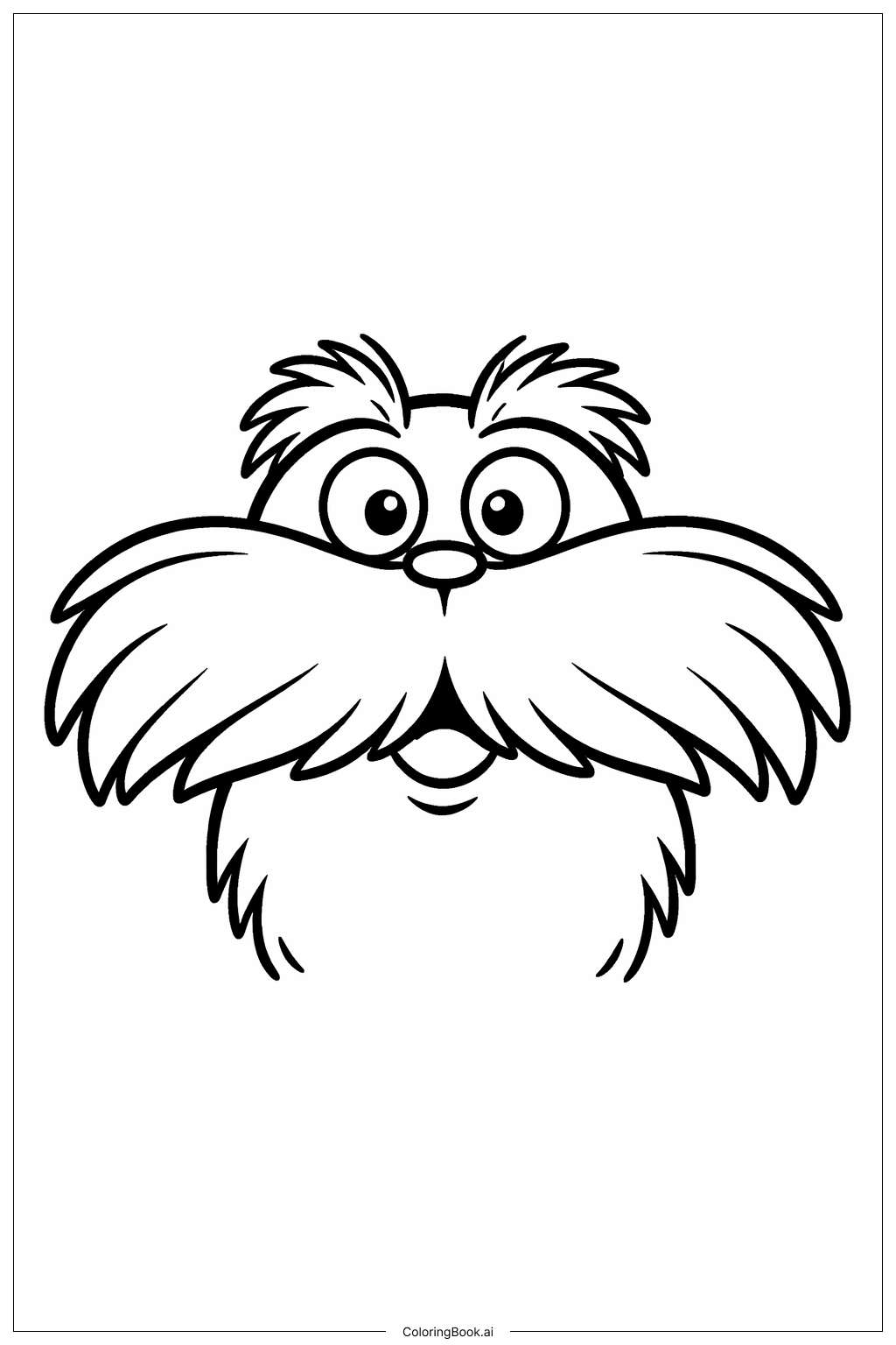  Página para colorir de O Lorax com um Grande Bigode 