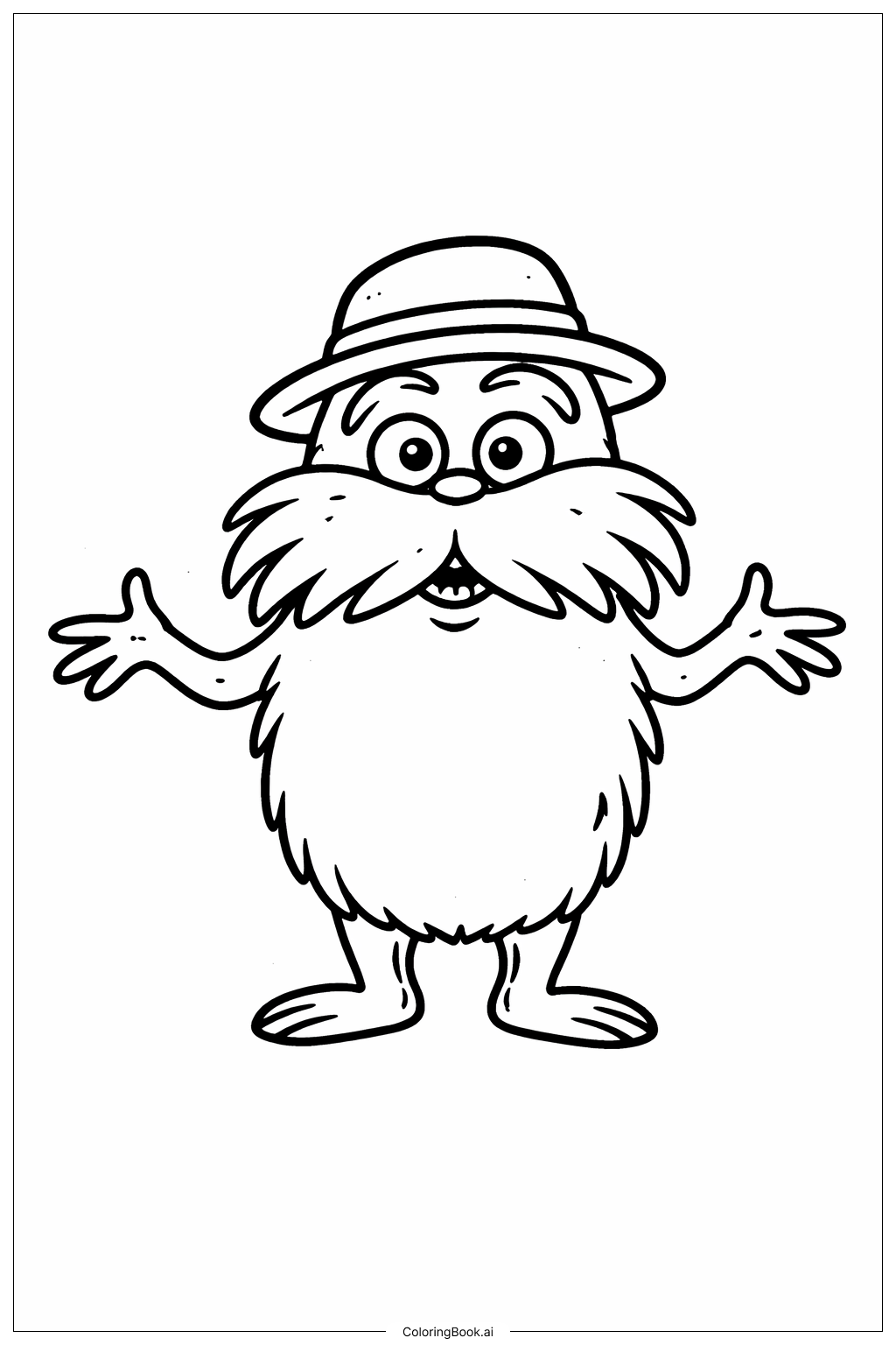  Página para colorir de O Lorax com Chapéu 