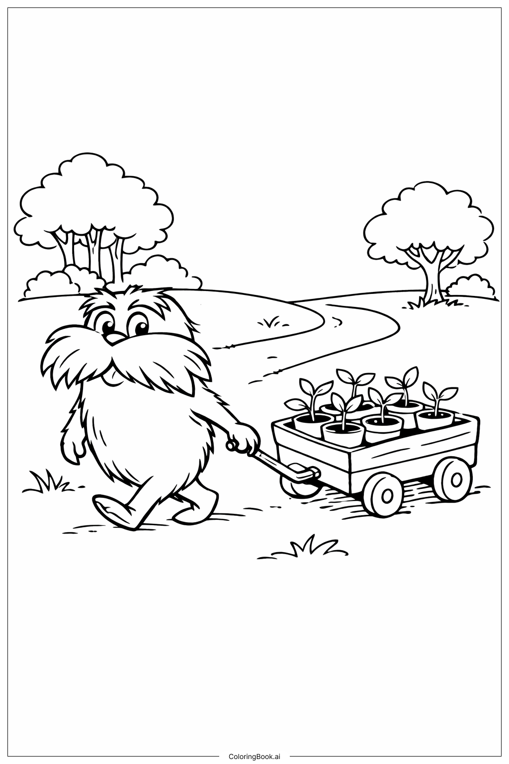 O Lorax com um Carrinho