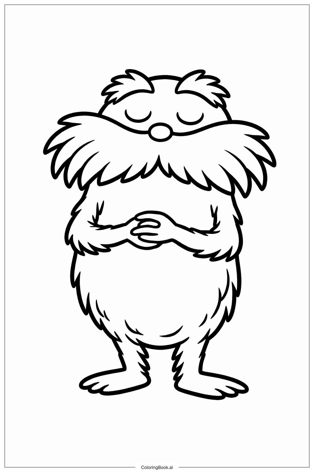  Página para colorir de O Lorax com os Olhos Fechados 