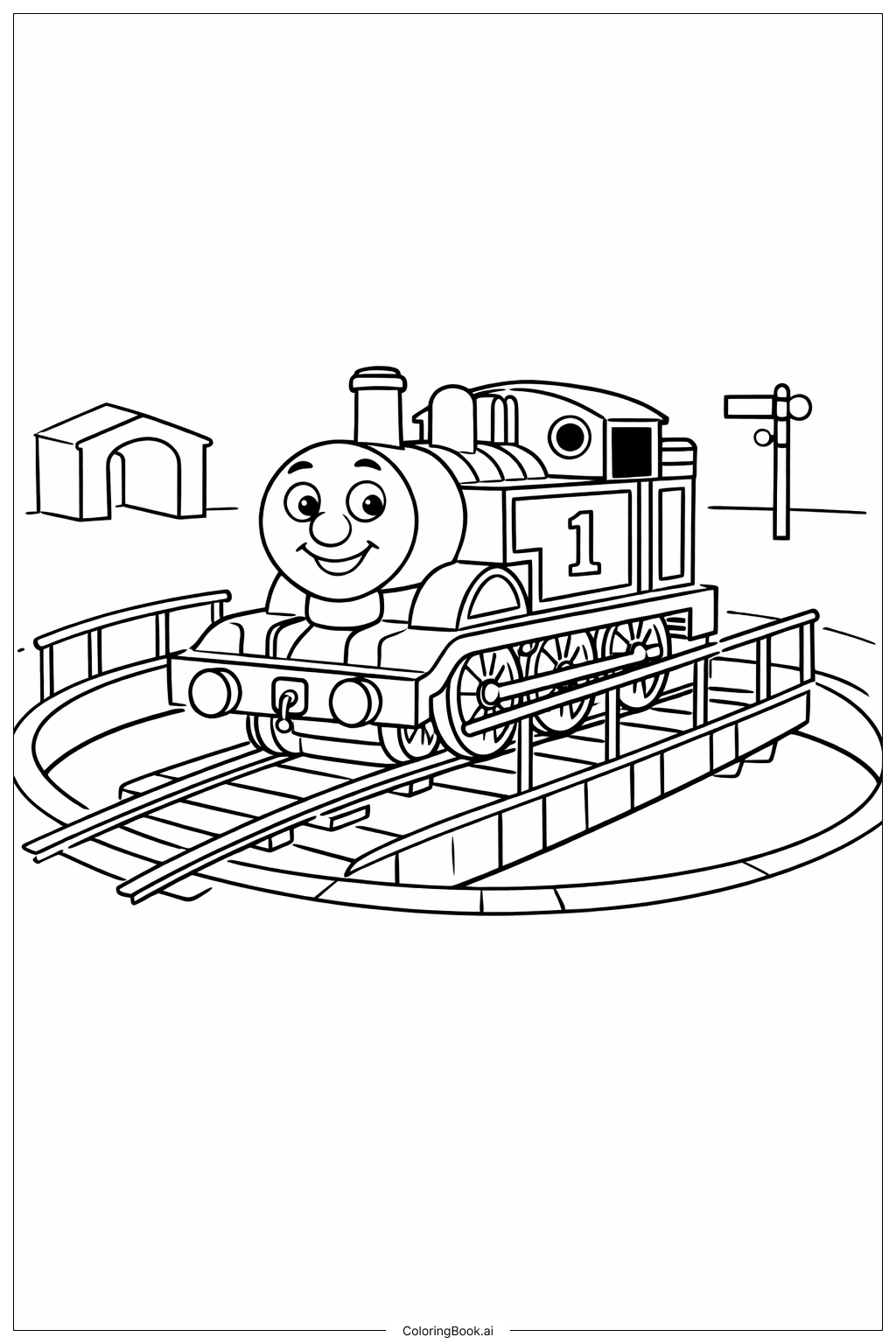  トーマス・ザ・トレインの塗り絵ページ 