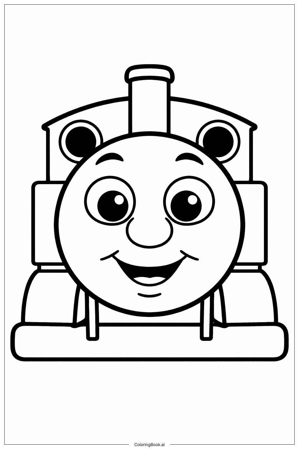  托马斯火车近距离特写填色页 