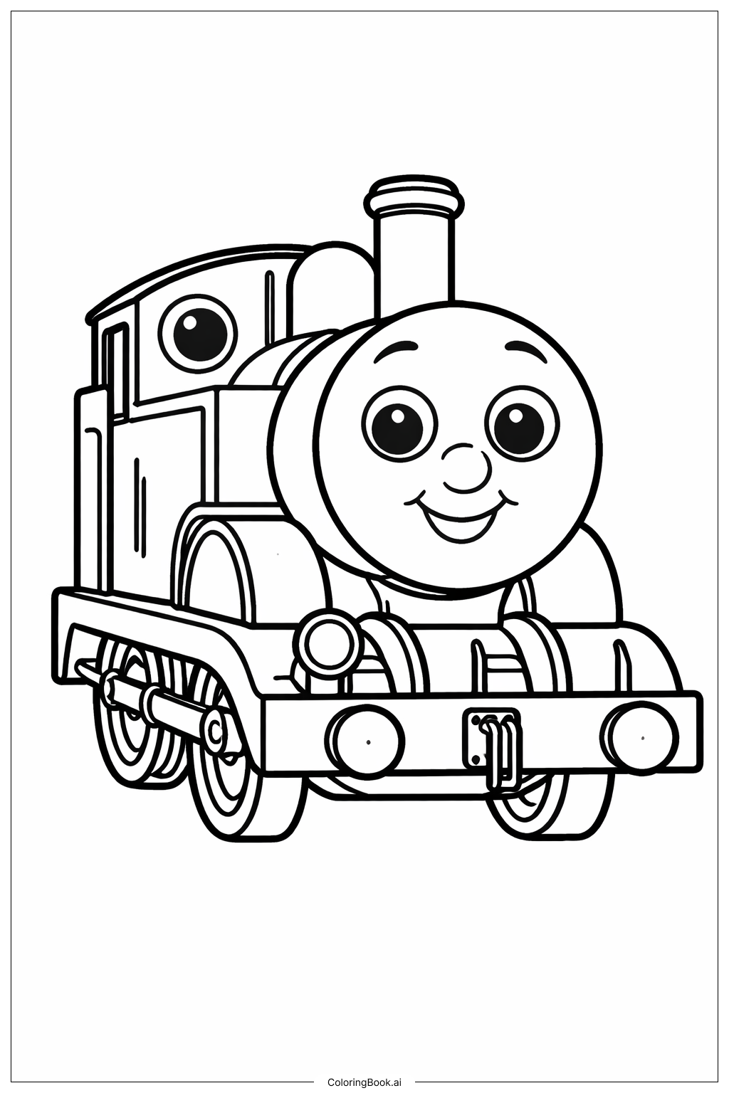  托马斯小火车可爱表情填色页 