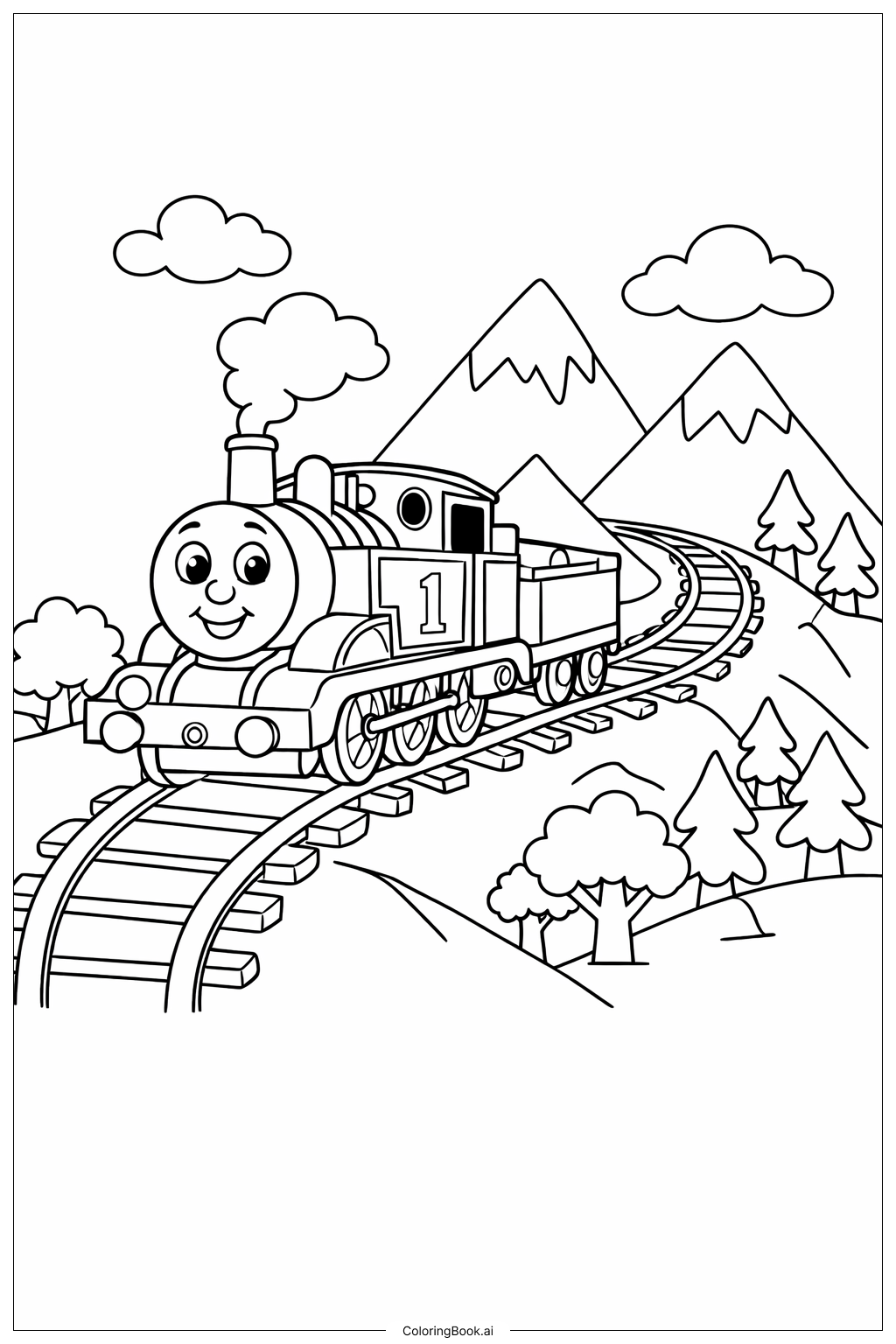  托马斯山间铁路填色页 