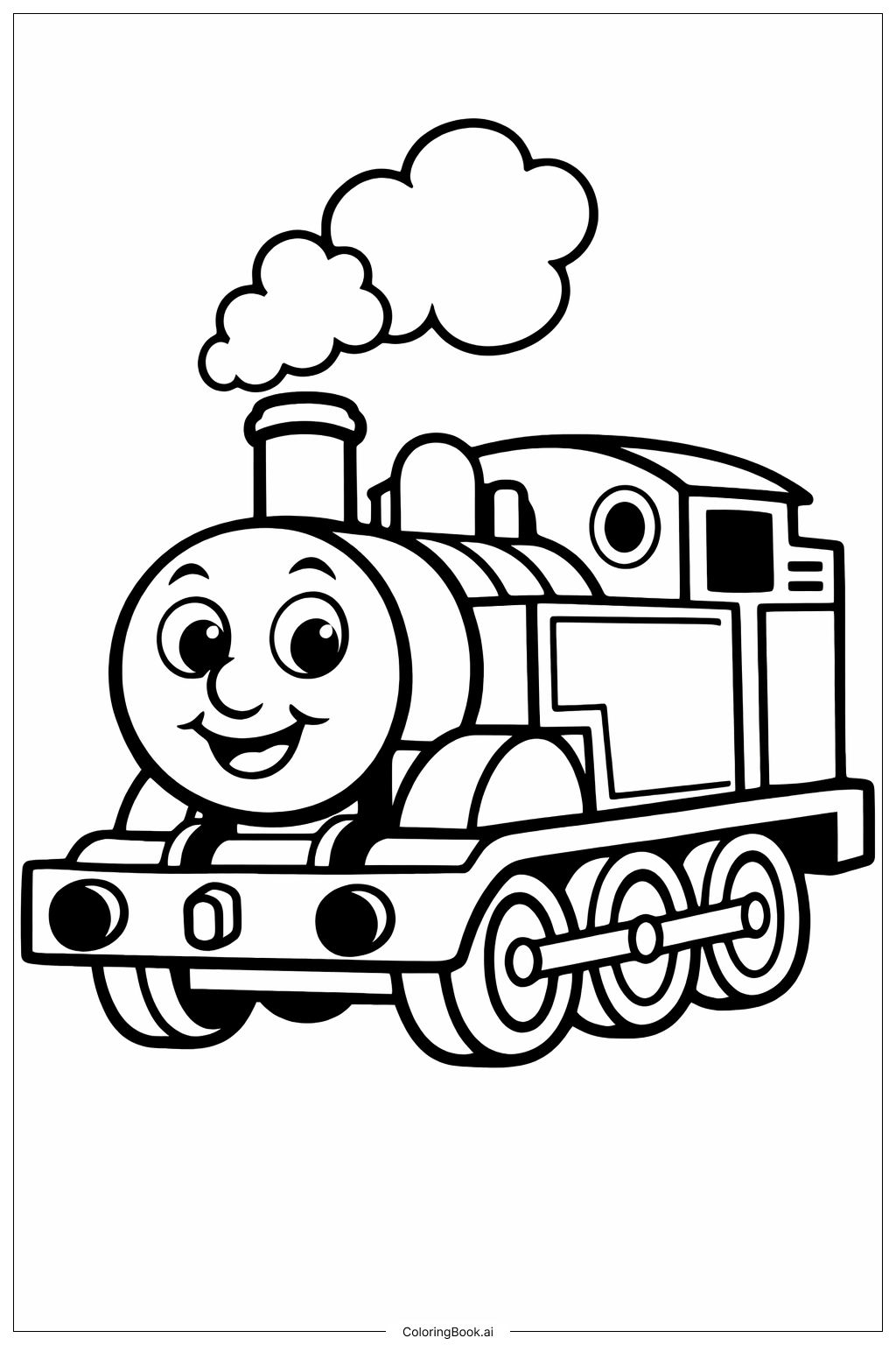  冒烟的托马斯小火车填色页 