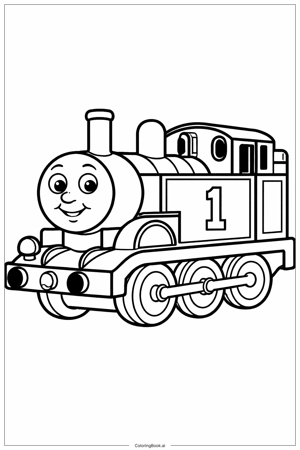  托马斯火车侧视图填色页 