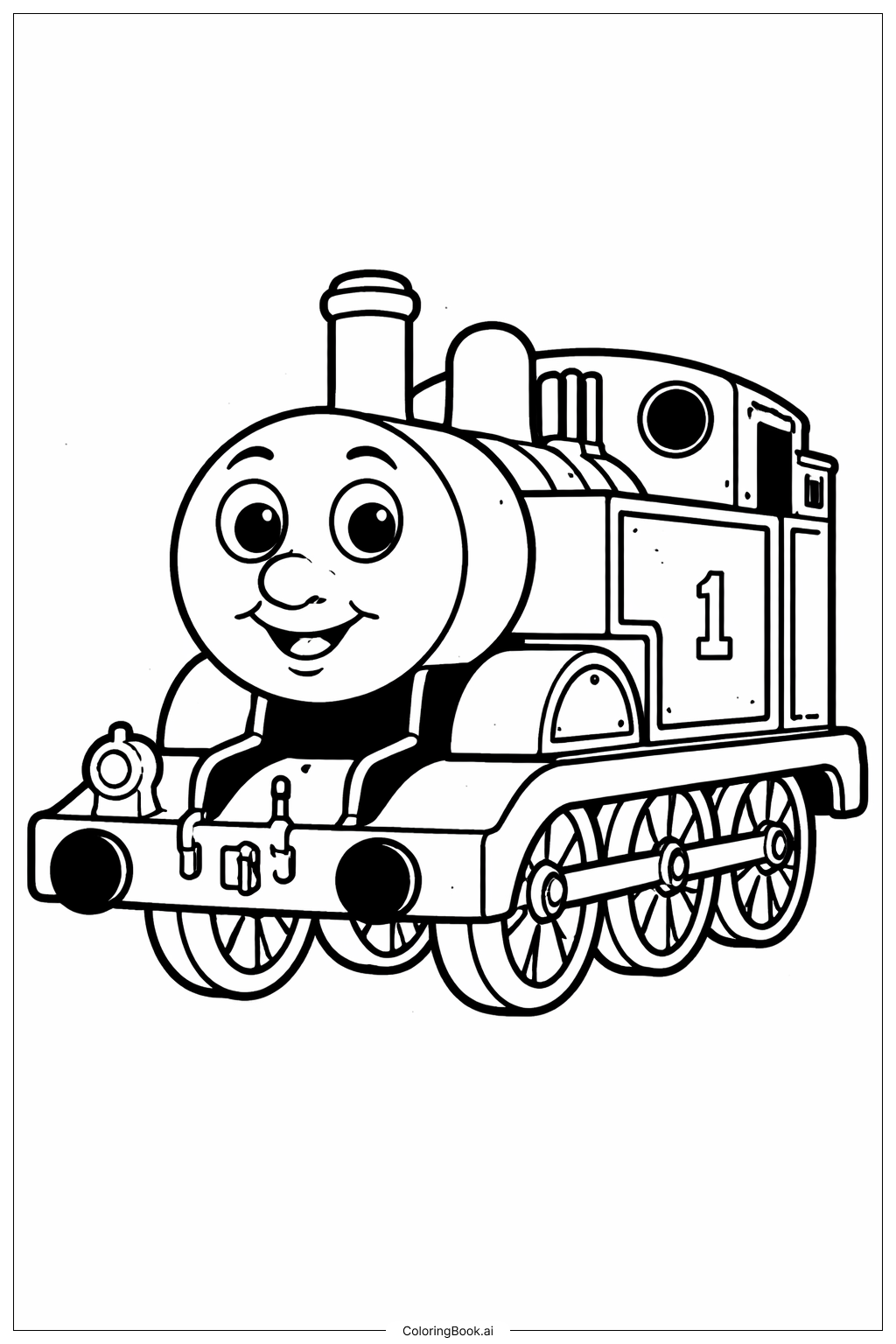 Page de coloriage Thomas le Train Sourire (PDF & PNG imprimables ...