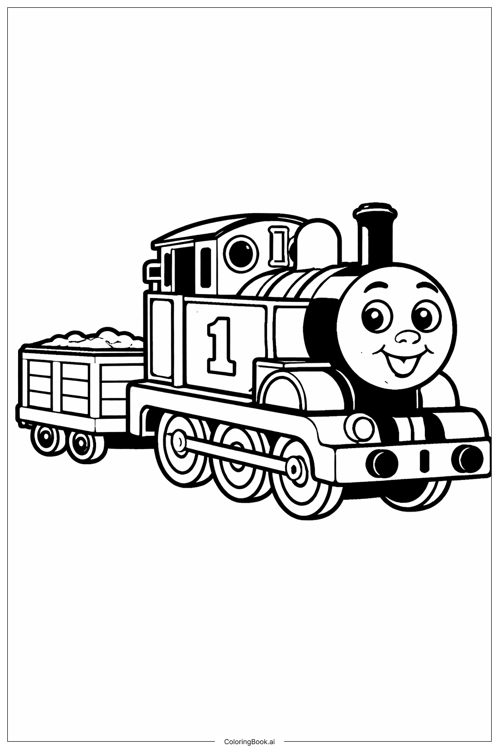  托马斯小火车小货车填色页 