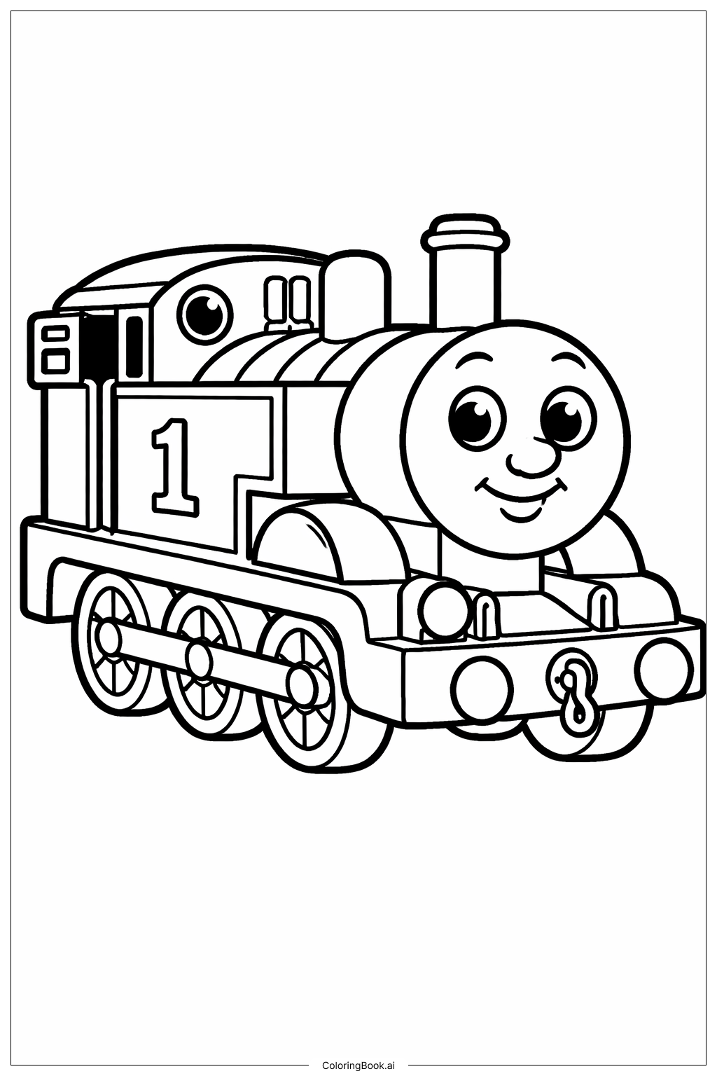  托马斯小火车玩具款填色页 