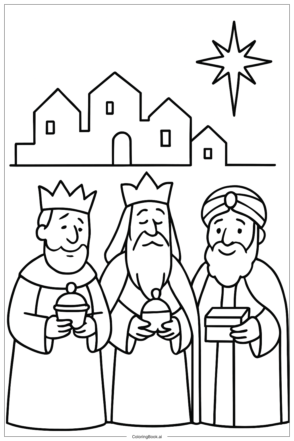 Three Kings Near Simple Village