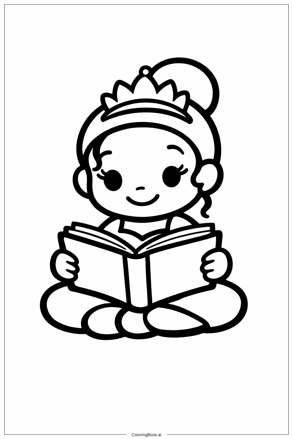  Page de coloriage Livre de Lecture de Tiana 