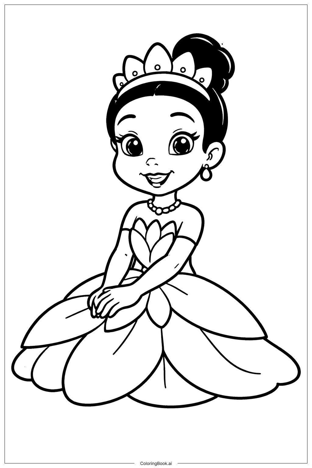  Page de coloriage Tiana Assise 