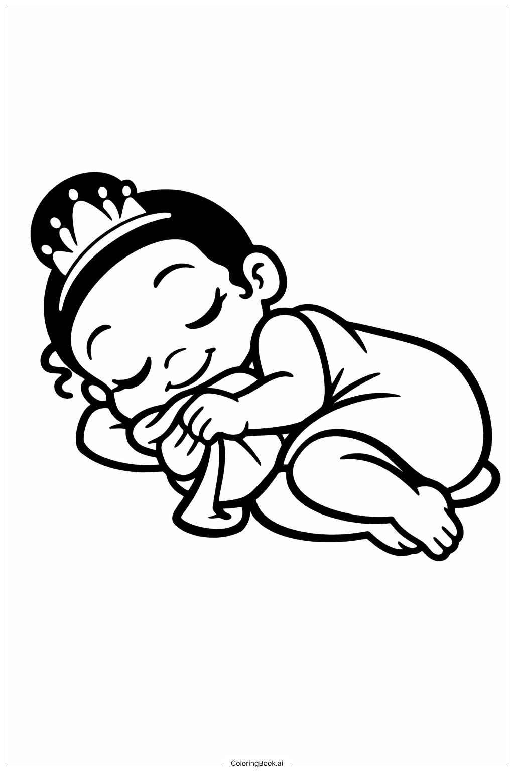  Page de coloriage Tiana Endormie 